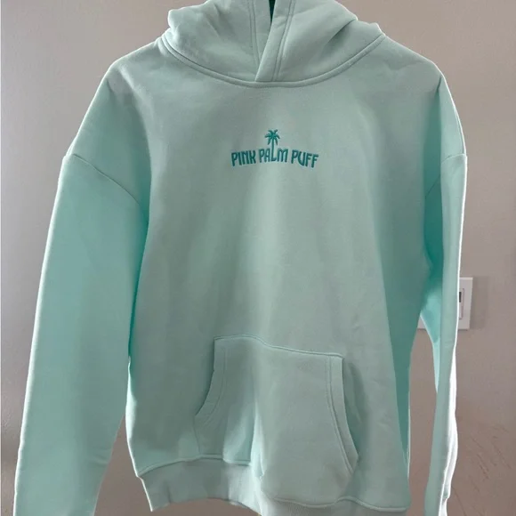 Pink Palm Puff Classic Puff Hoodie in Mint Breeze size Small - Picture 4 of 10
